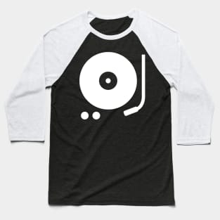 Minimal Vinyl Record Player Baseball T-Shirt
